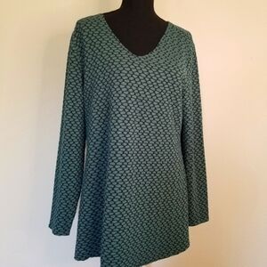 Habitat textured knit tunic V-neck long sleeve black teal